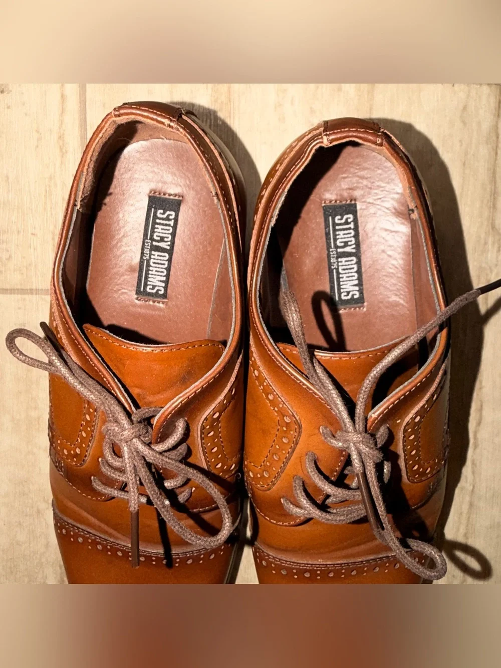 Stacy Adams Men’s Dickinson Cap-Toe Oxford Brown Shoes Size 4M